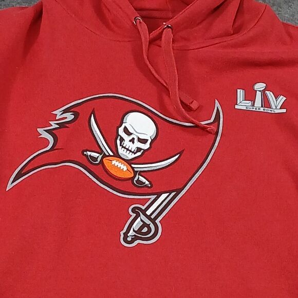 Fanatics Tom Brady 12 Tampa Bay Buccaneers Lrg Super‎ Bowl 54 LIV Hoodie Red Med - Picture 2 of 10